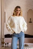 Alia Cream Cable Knit Sweater