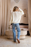 Alia Cream Cable Knit Sweater
