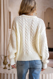 Alia Cream Cable Knit Sweater