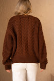 Alia Brown Cable Knit Sweater
