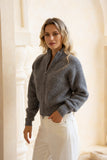Joey Charcoal Knit Cardigan