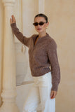 Alma Brown Knit Cardigan