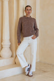 Alma Brown Knit Cardigan