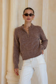 Alma Brown Knit Cardigan