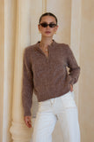 Alma Brown Knit Cardigan