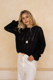 Kinsley Black Pointelle Knit