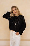 Kinsley Black Pointelle Knit