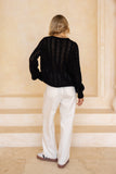 Kinsley Black Pointelle Knit