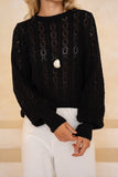 Kinsley Black Pointelle Knit