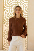 Kinsley Brown Pointelle Knit