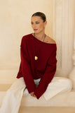 Ginny Burgundy Knit Sweater