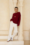 Ginny Burgundy Knit Sweater