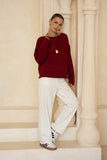 Ginny Burgundy Knit Sweater