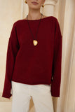 Ginny Burgundy Knit Sweater