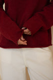 Ginny Burgundy Knit Sweater