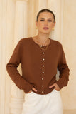 Talia Brown Knit Cardigan