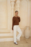 Talia Brown Knit Cardigan