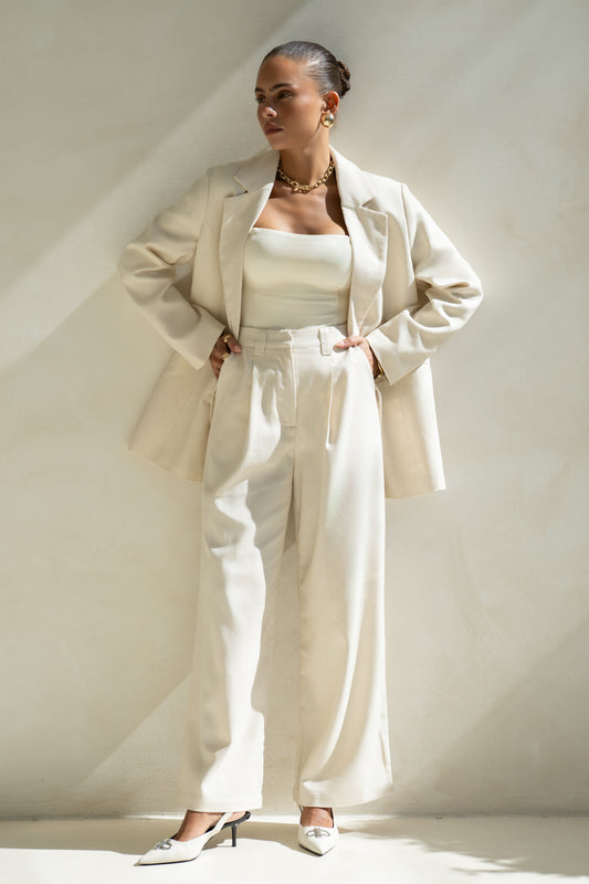 Keke Beige Wide Leg Pants