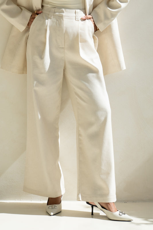 Keke Beige Wide Leg Pants