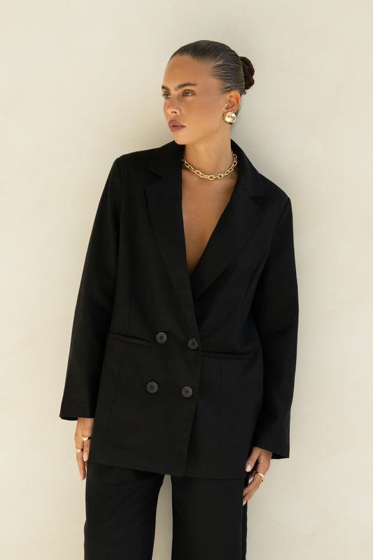Keke Black Double Breasted Blazer