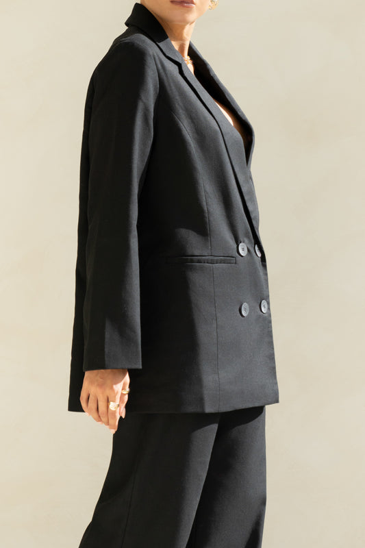 Keke Black Double Breasted Blazer