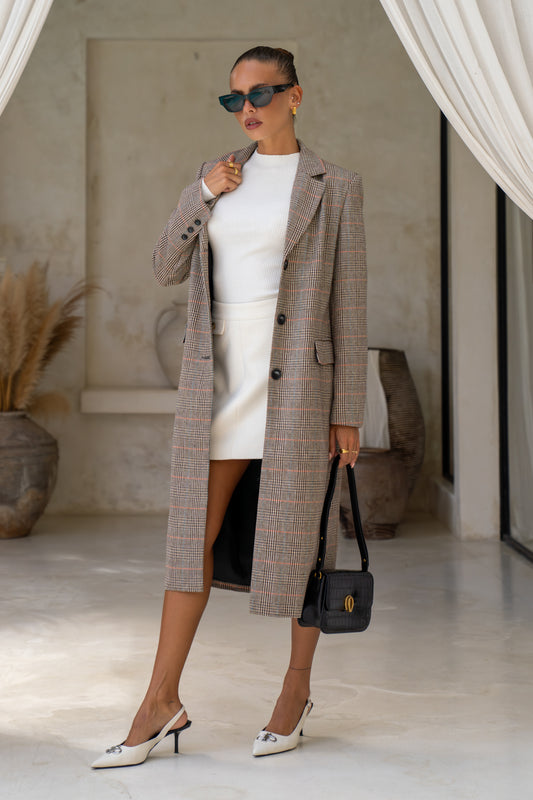 Briar Brown Plaid Coat
