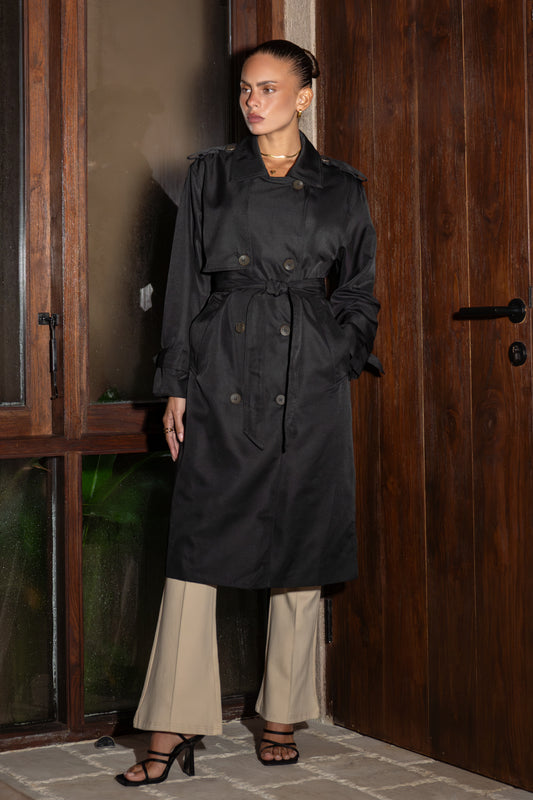 Trace Black Trench Coat