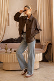 Zade Brown PU Jacket