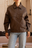 Zade Brown PU Jacket