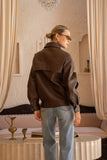 Zade Brown PU Jacket