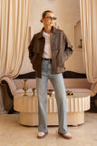 Zade Brown PU Jacket