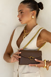 Jodie Brown Genuine Leather Mini Chain Crossbody Bag