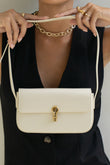 Bridget Locket Ivory Leather Mini Shoulder Bag