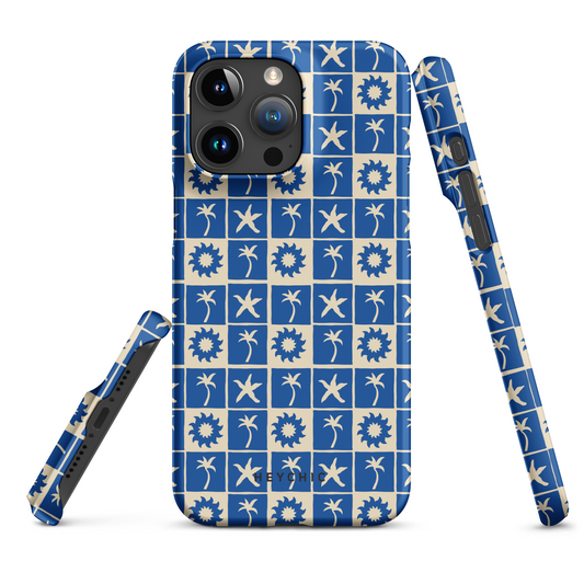 Oliana Blue Tropical Tile iPhone Case