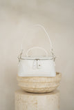 Lucy Ivory White Leather Mini Top Handle Bag