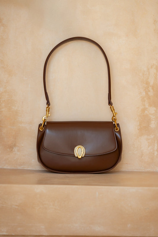 Mara Brown Genuine Leather Shoulder Bag