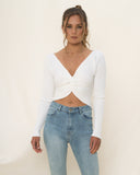 Edie White Twist Top