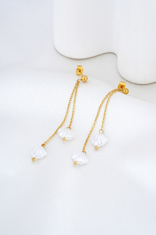 Mari Shell Drop Gold Earrings