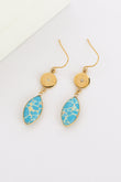 Azulena Blue Stone Gold Drop Earrings