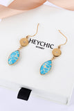 Azulena Blue Stone Gold Drop Earrings