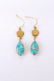 Azulena Blue Stone Gold Drop Earrings