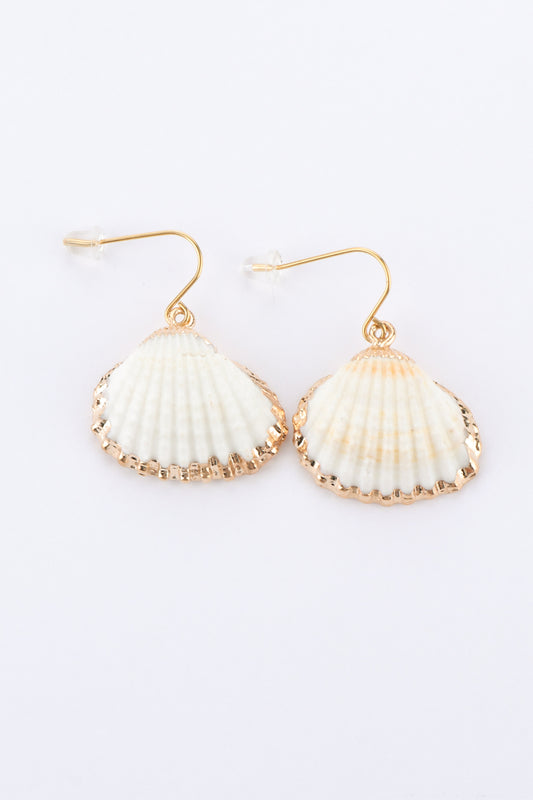 Shell Gold Drop Earrings
