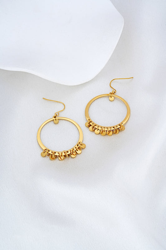 Celes Gold Circle Earrings