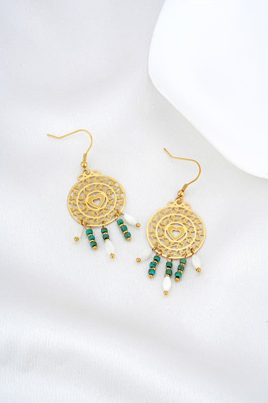Eliana Gold Beaded Earrings