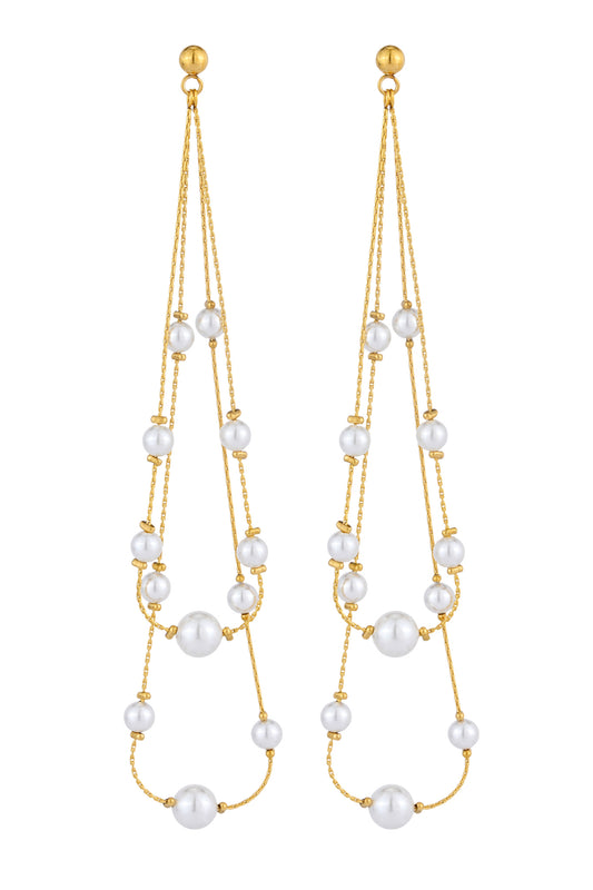 Marilla Pearl Gold Earrings