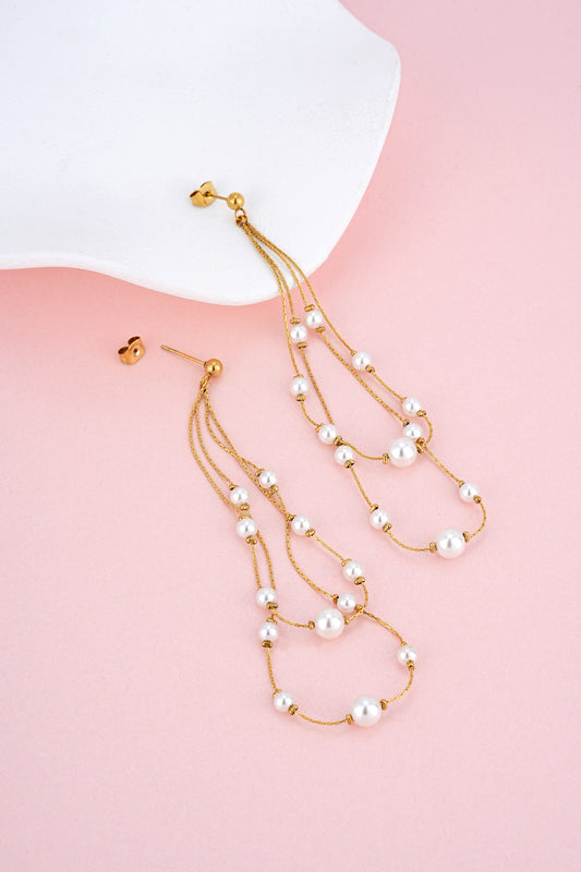 Marilla Pearl Gold Earrings