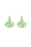 Amarine Blue Green Gold Earrings