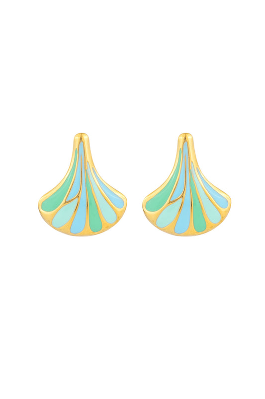 Amarine Blue Green Gold Earrings