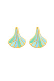 Amarine Blue Green Gold Earrings