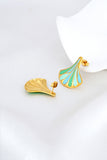 Amarine Blue Green Gold Earrings